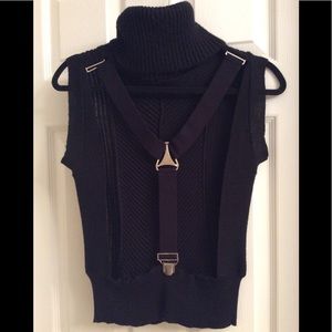 SPORTMAX sweater with open back suspenders detail